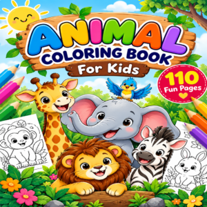 Animal Coloring Book for Kids – 110 Fun Pages